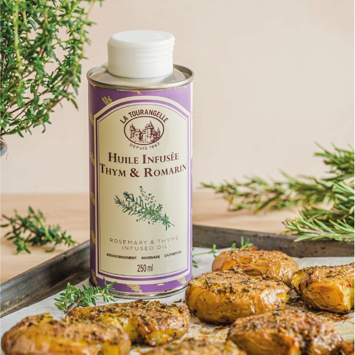 Thyme and rosemary infused oil