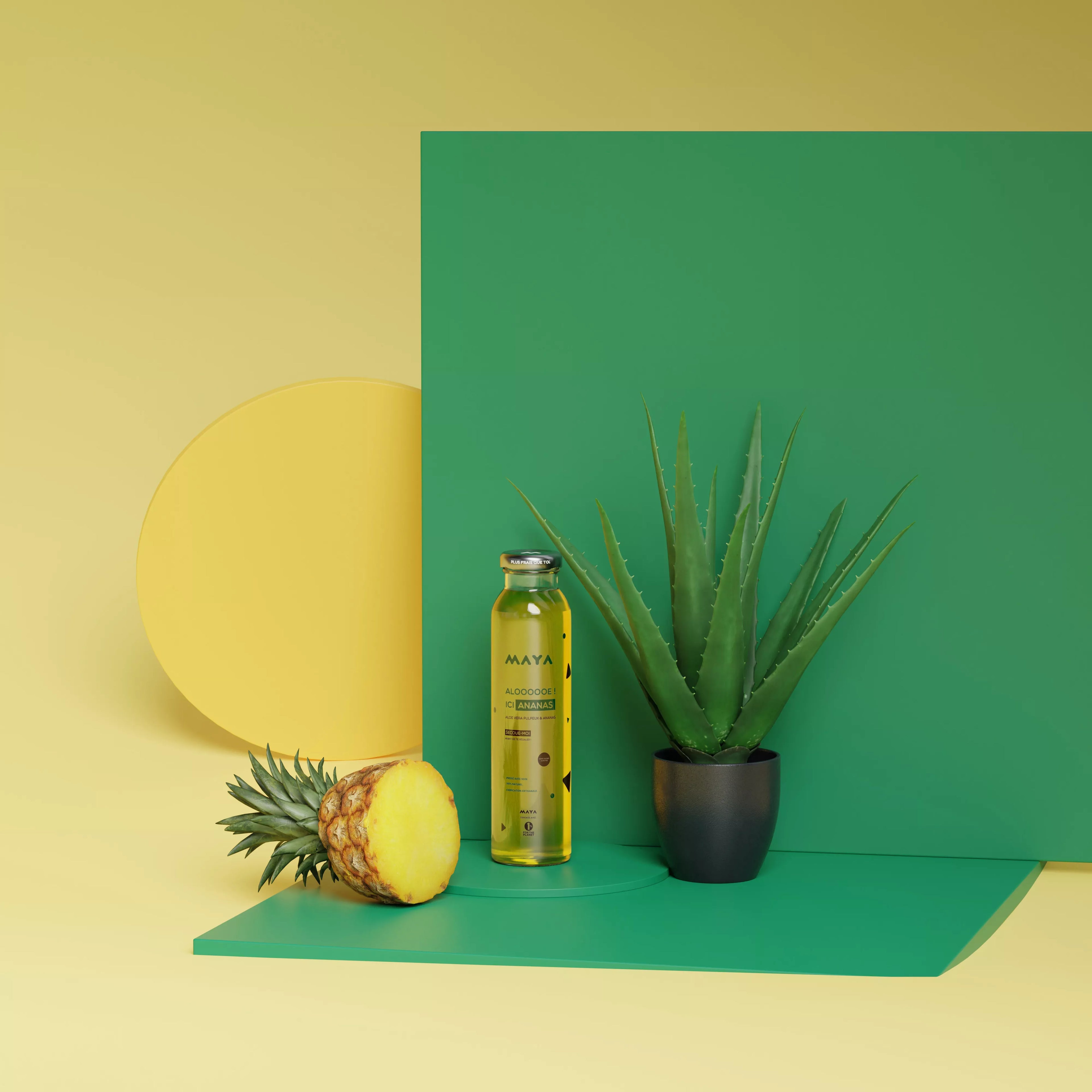 Aloe vera and pineapple juice