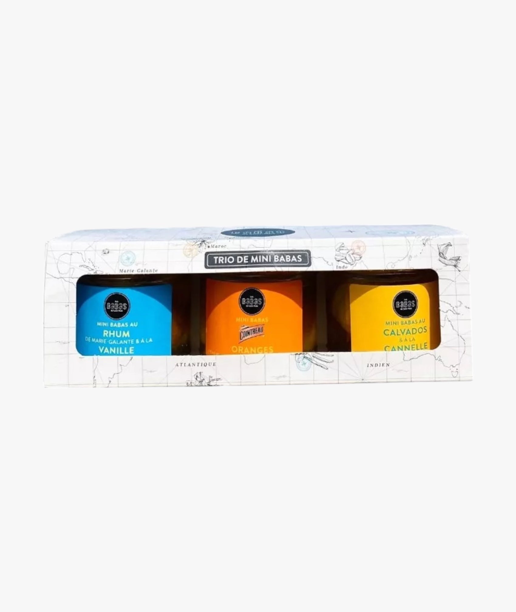 Trio de mini-babas : rhum vanille - calvados cannelle - cointreau orange
