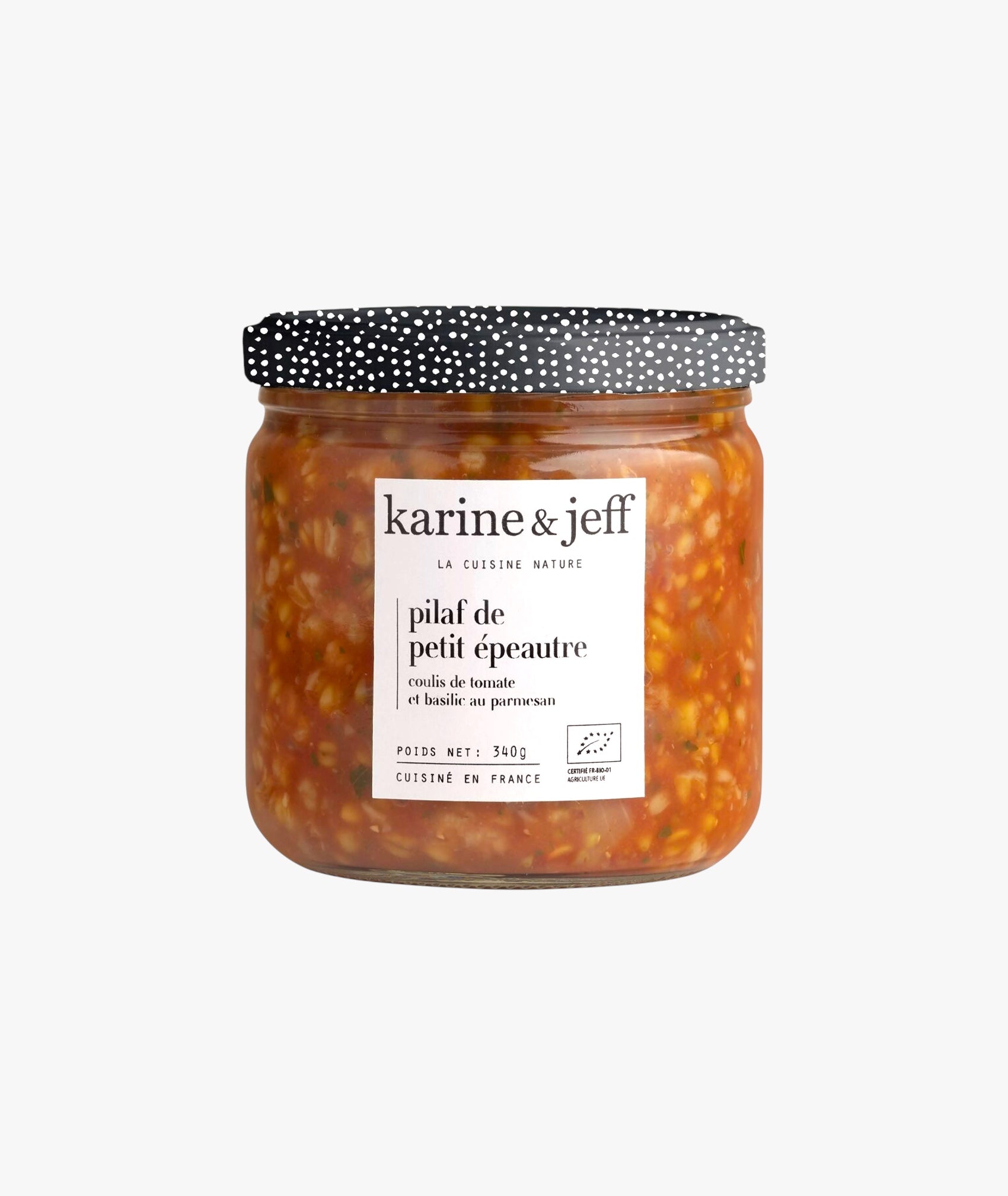 Pilaf de petit épeautre - coulis de tomate et basilic au parmesan