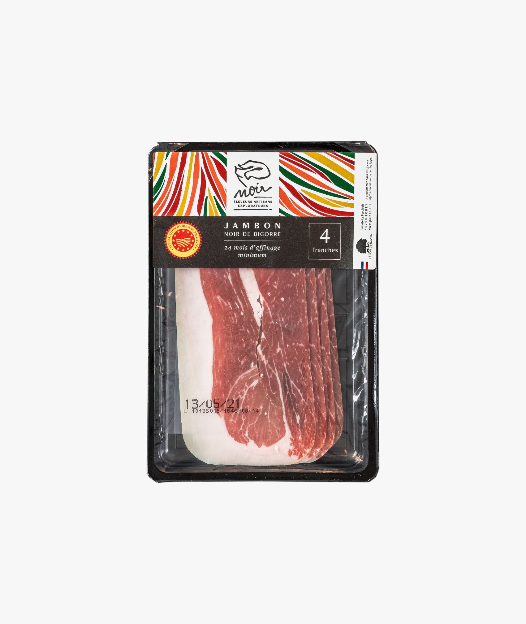4 slices of Black Ham from Bigorre AOP - aged for 24 months
