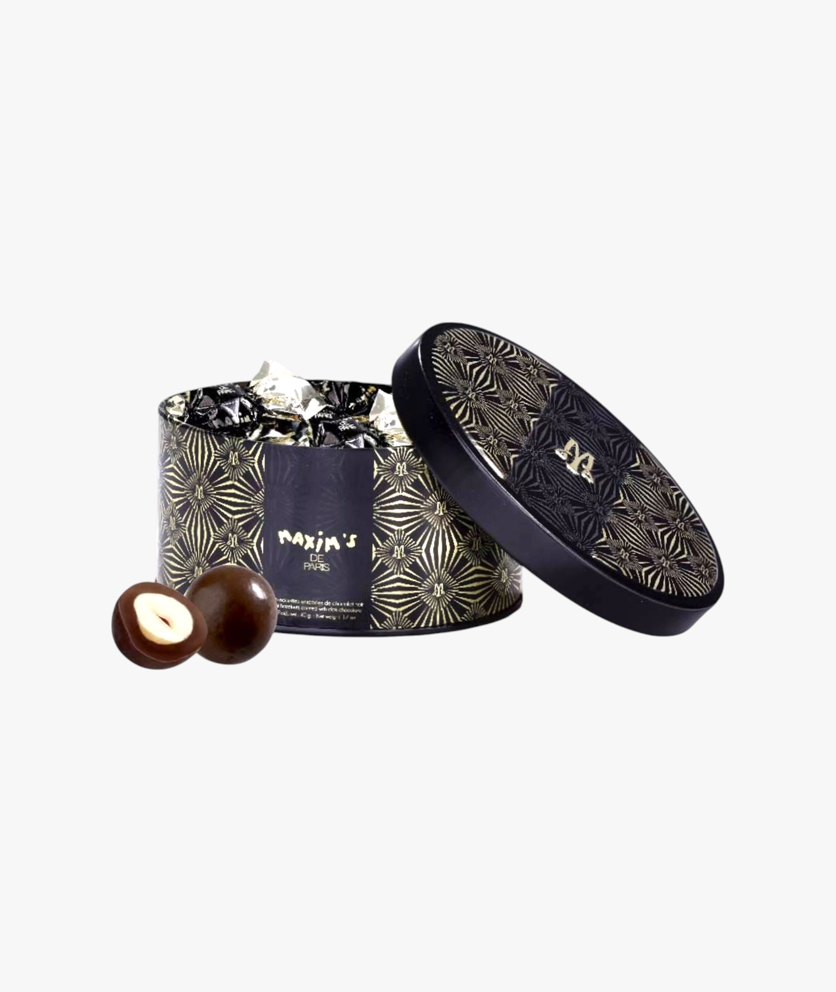 Bonbonnière de noisettes torréfiées chocolat noir