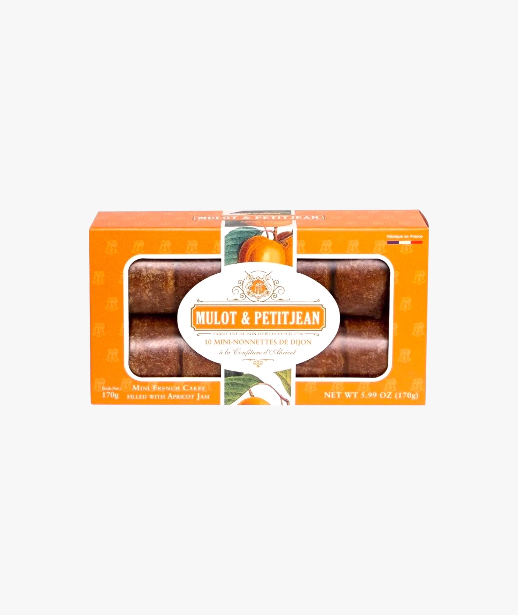 Boite de 10 mini-nonnettes à la confiture d'abricot