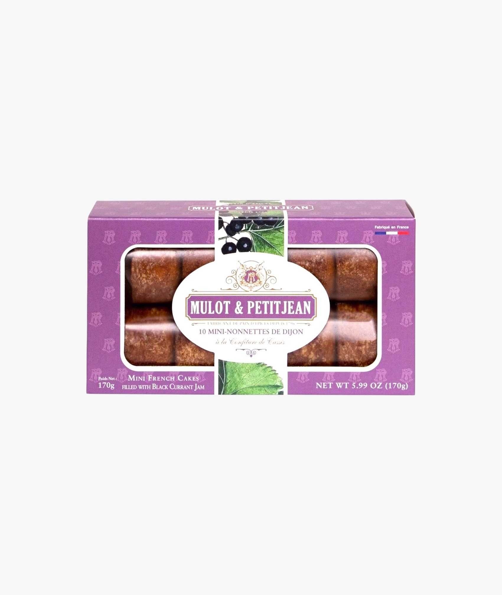 Boite de 10 mini-nonnettes à la confiture de cassis