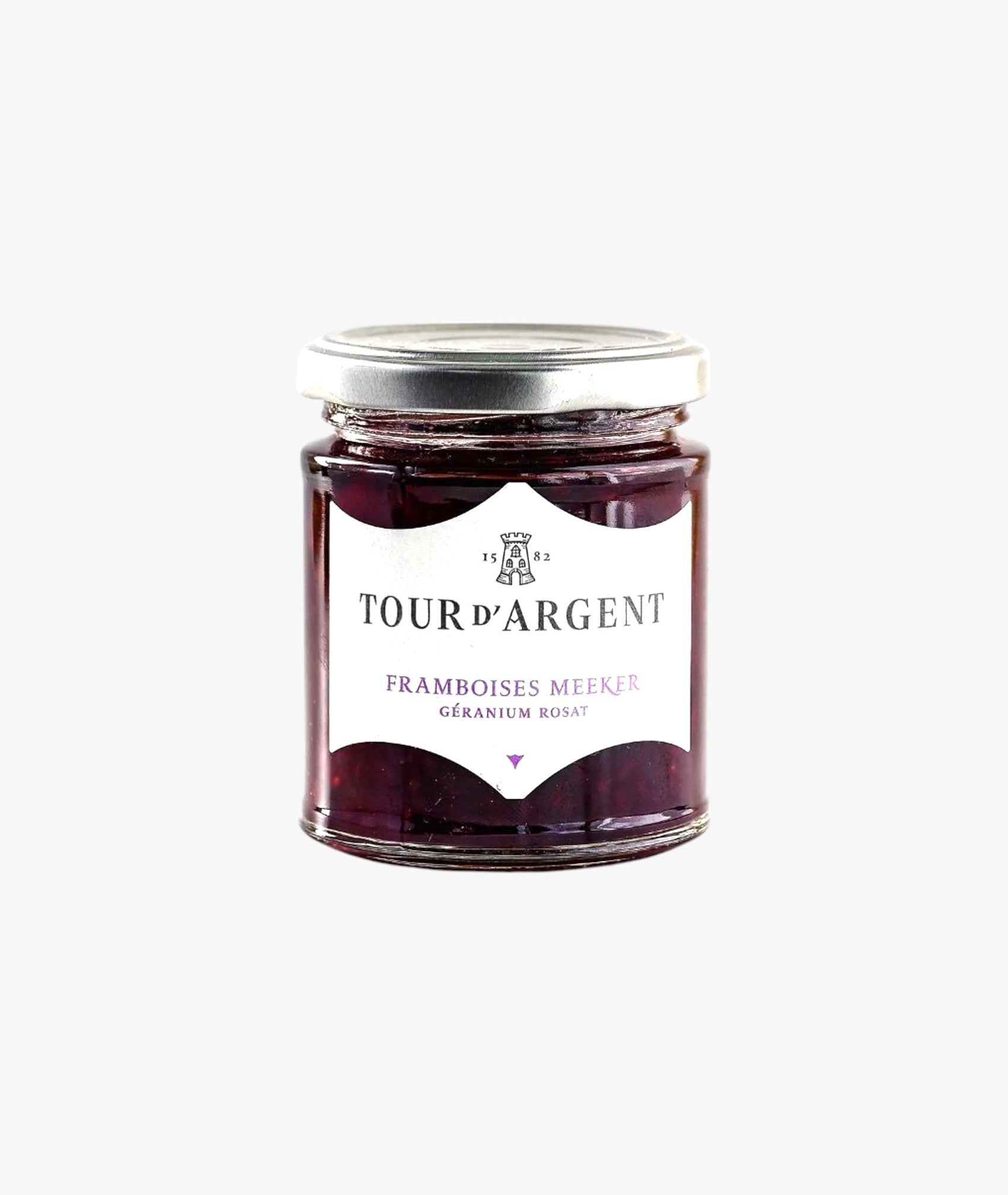 Meeker raspberry jam, geranium rosa