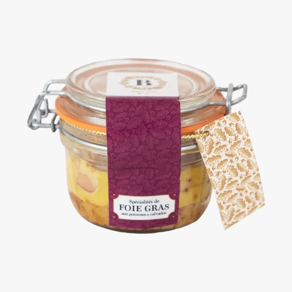 Specialty of foie gras with apples and Calvados