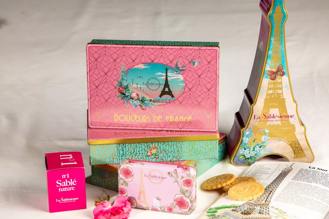 Biscuits sablés nature pur beurre frais - boite métal Rêve de Paris