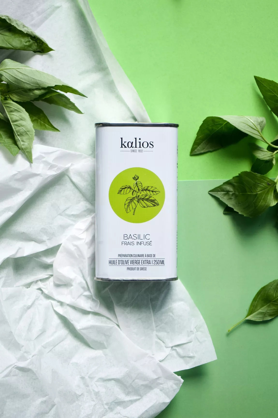 Huile d'olive vierge extra infusée au basilic