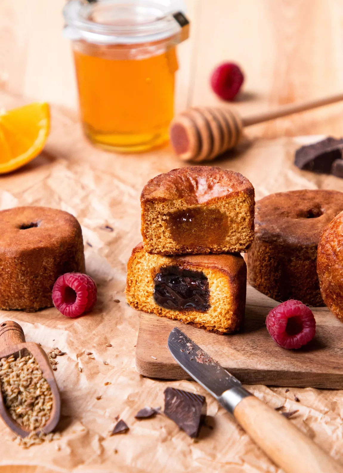 Boite de 10 mini-nonnettes à la confiture de cassis