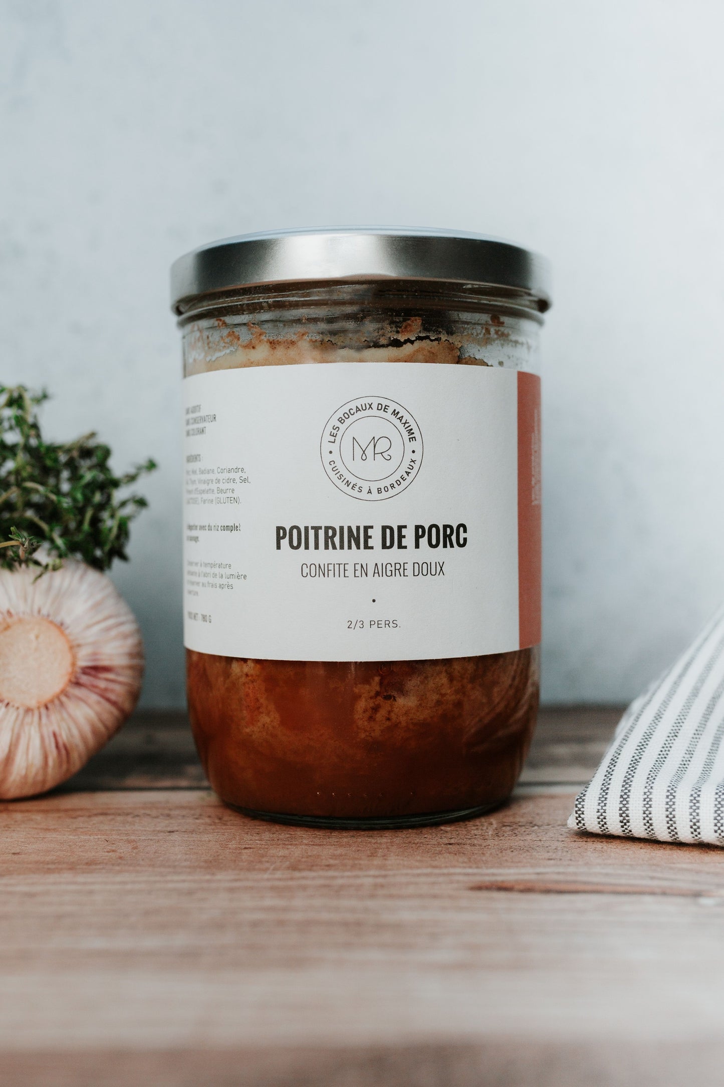 Poitrine de porc confite en aigre-doux