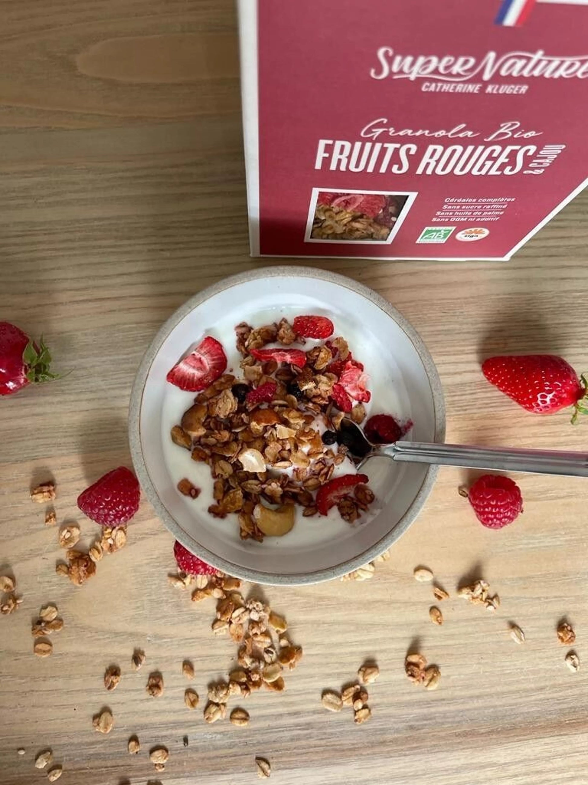 Granola fruits rouges et cajou