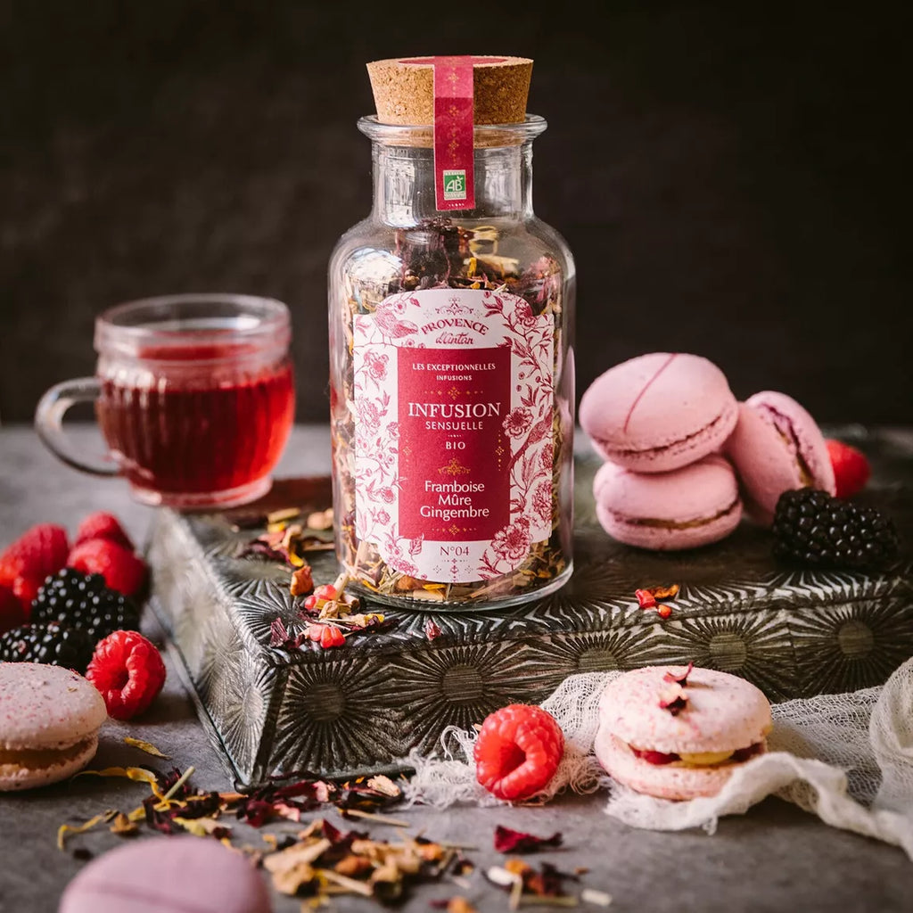 Infusion n°4 sensuelle framboise, mûre et gingembre bio