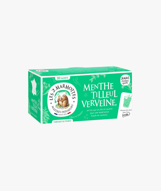 Infusion menthe tilleul et verveine