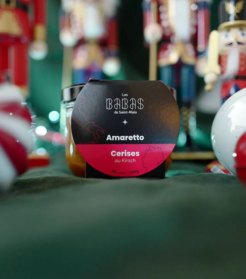 Amaretto babas with kirsch cherries