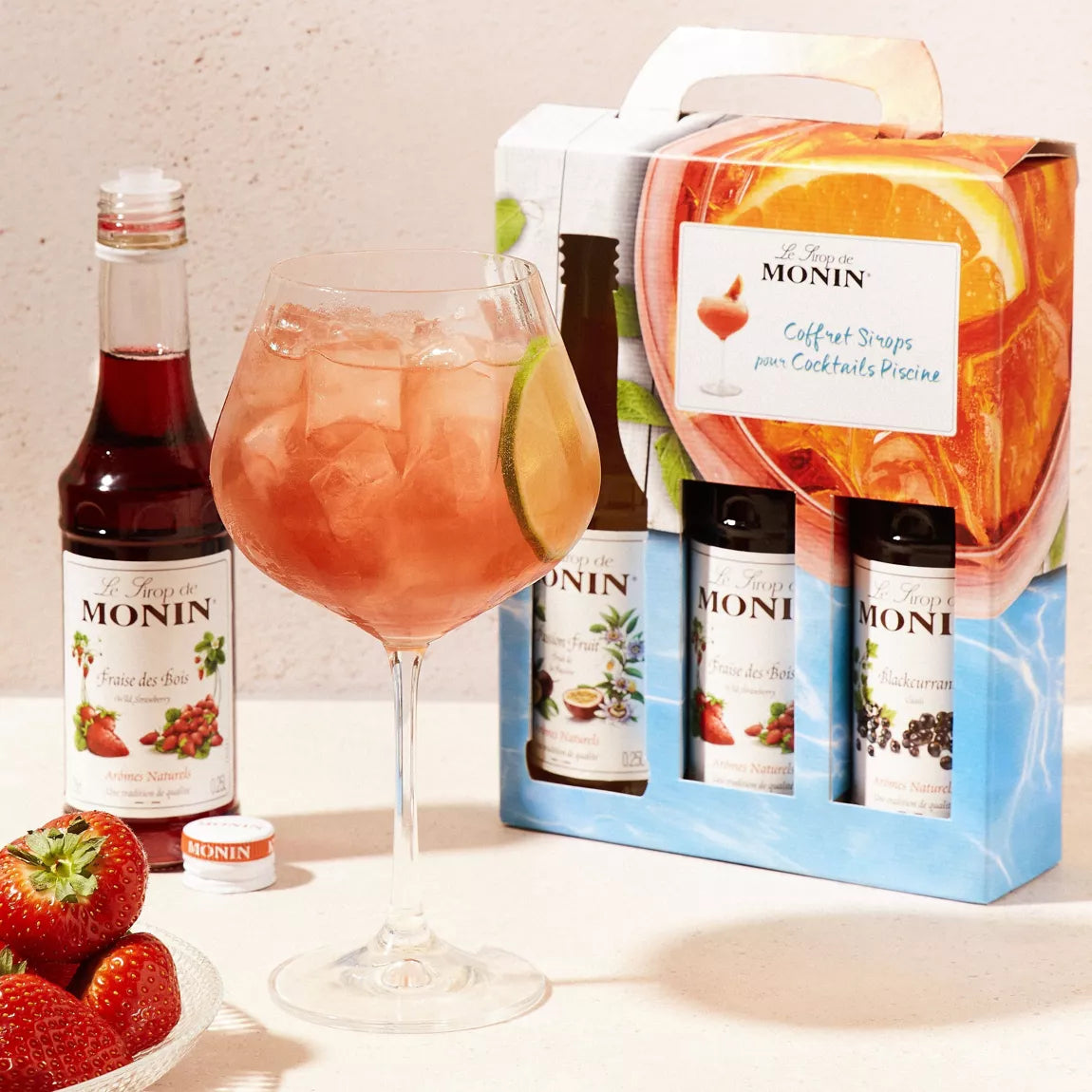 Coffret de 3 sirops pour cocktails piscine