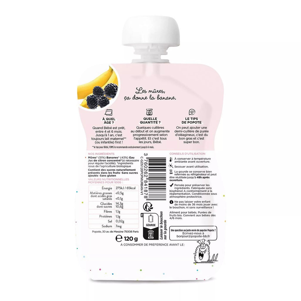 Les mûres et la banane bio