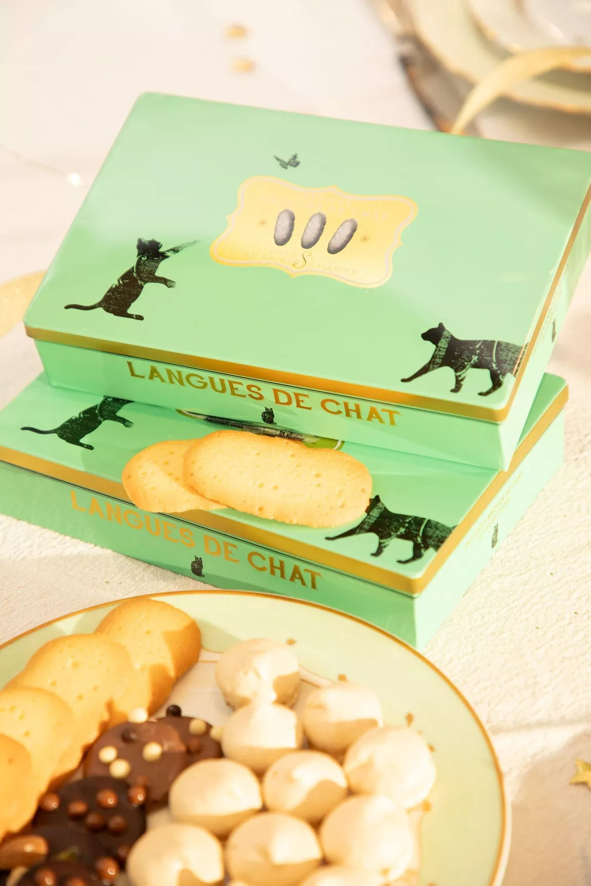 Biscuits langues de chat pâtissières - boite métal