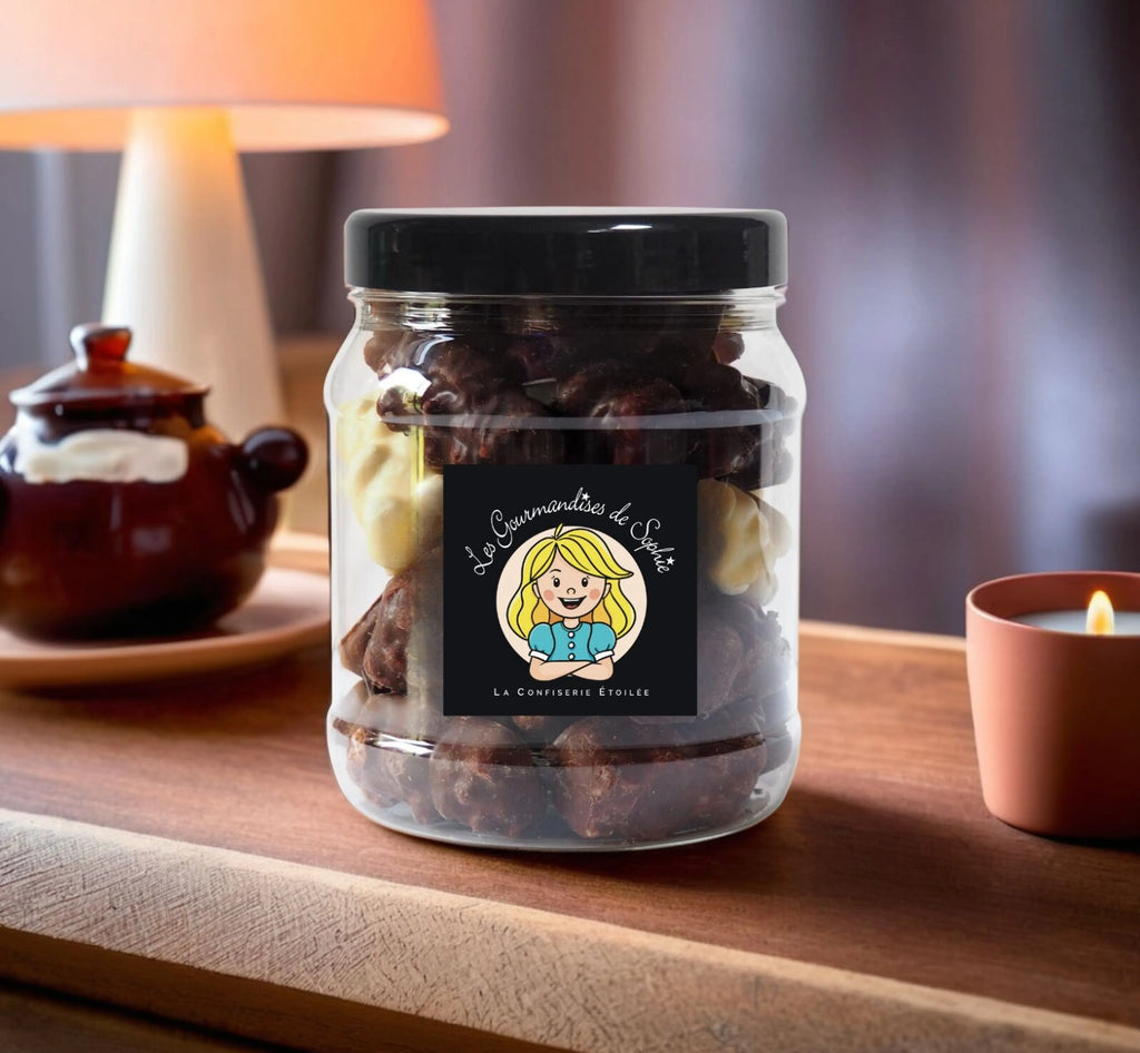 Bocal oursons guimauve 3 chocolats