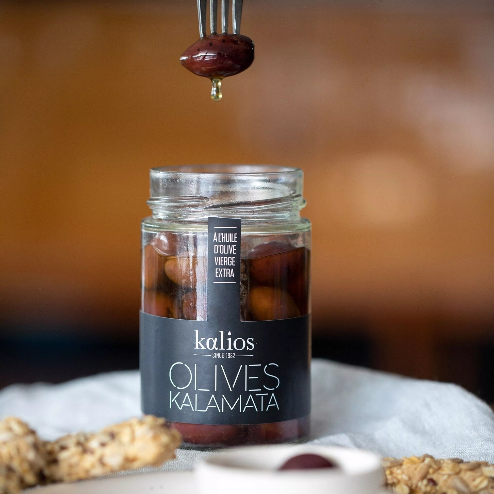 Olives kalamata à l'huile d'olive vierge extra