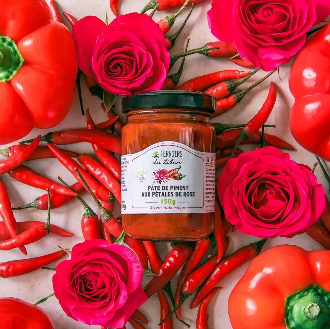 Pâte de piment aux pétales de rose