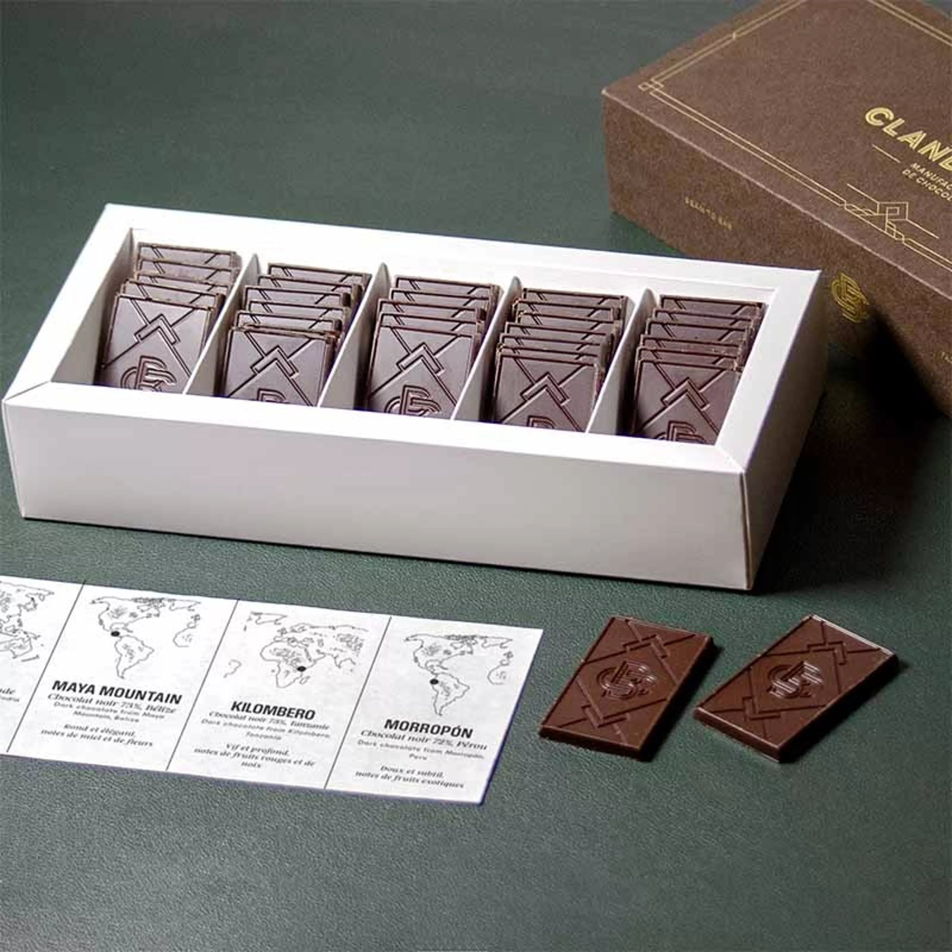 Coffret mini tablettes chocolat noir - bean to bar
