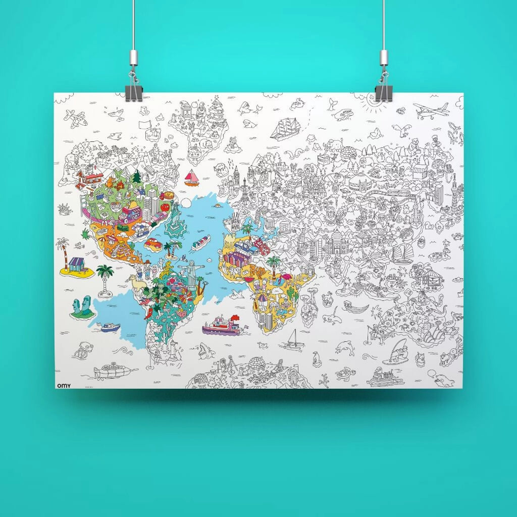 Poster géant à colorier - Atlas