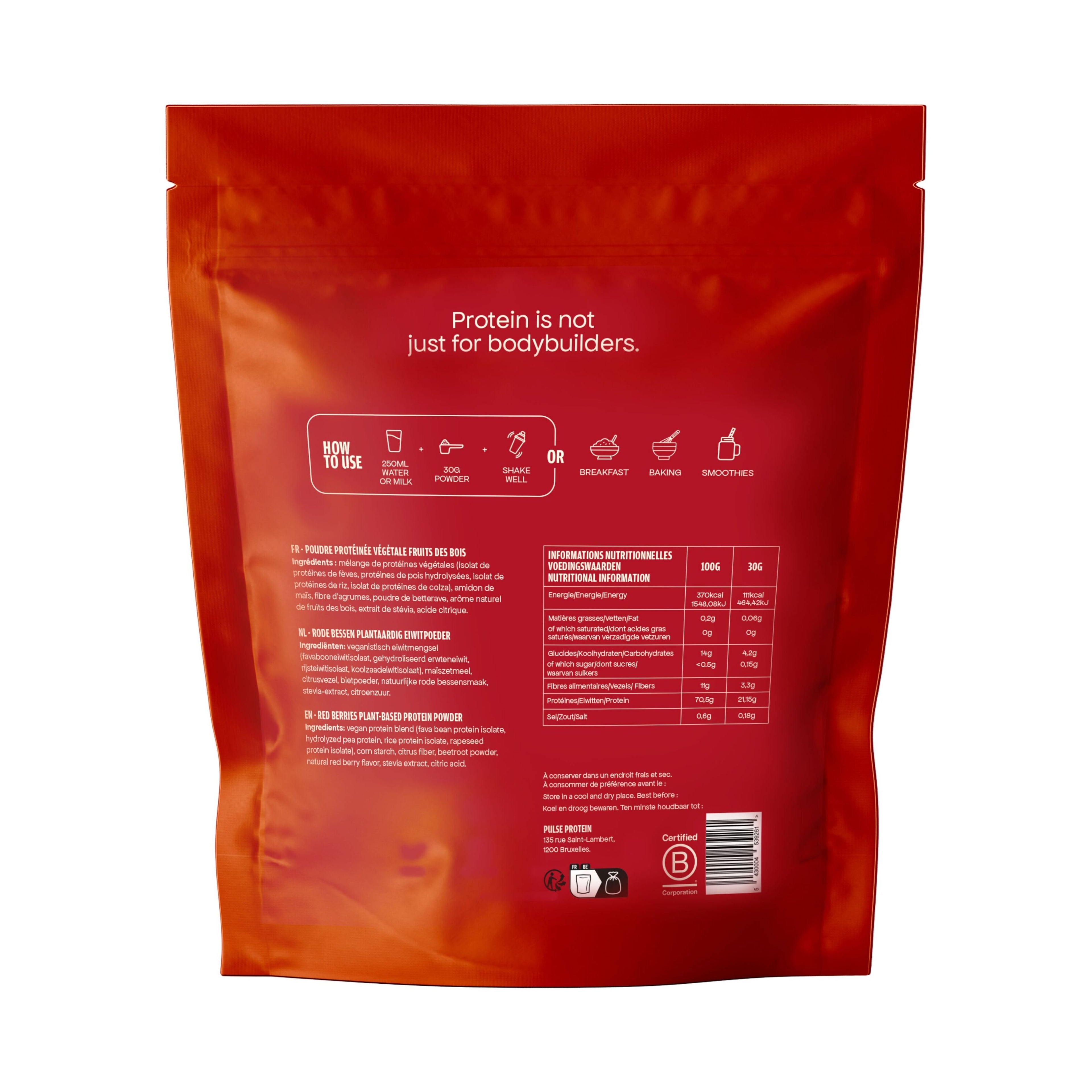 Red fruit protein powder