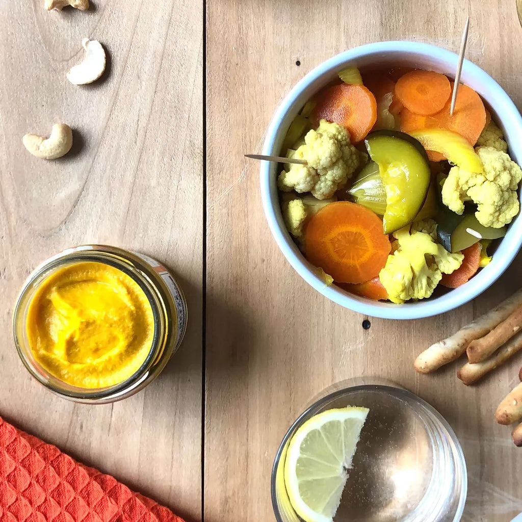 Carrot, cauliflower, and zucchini pickles 