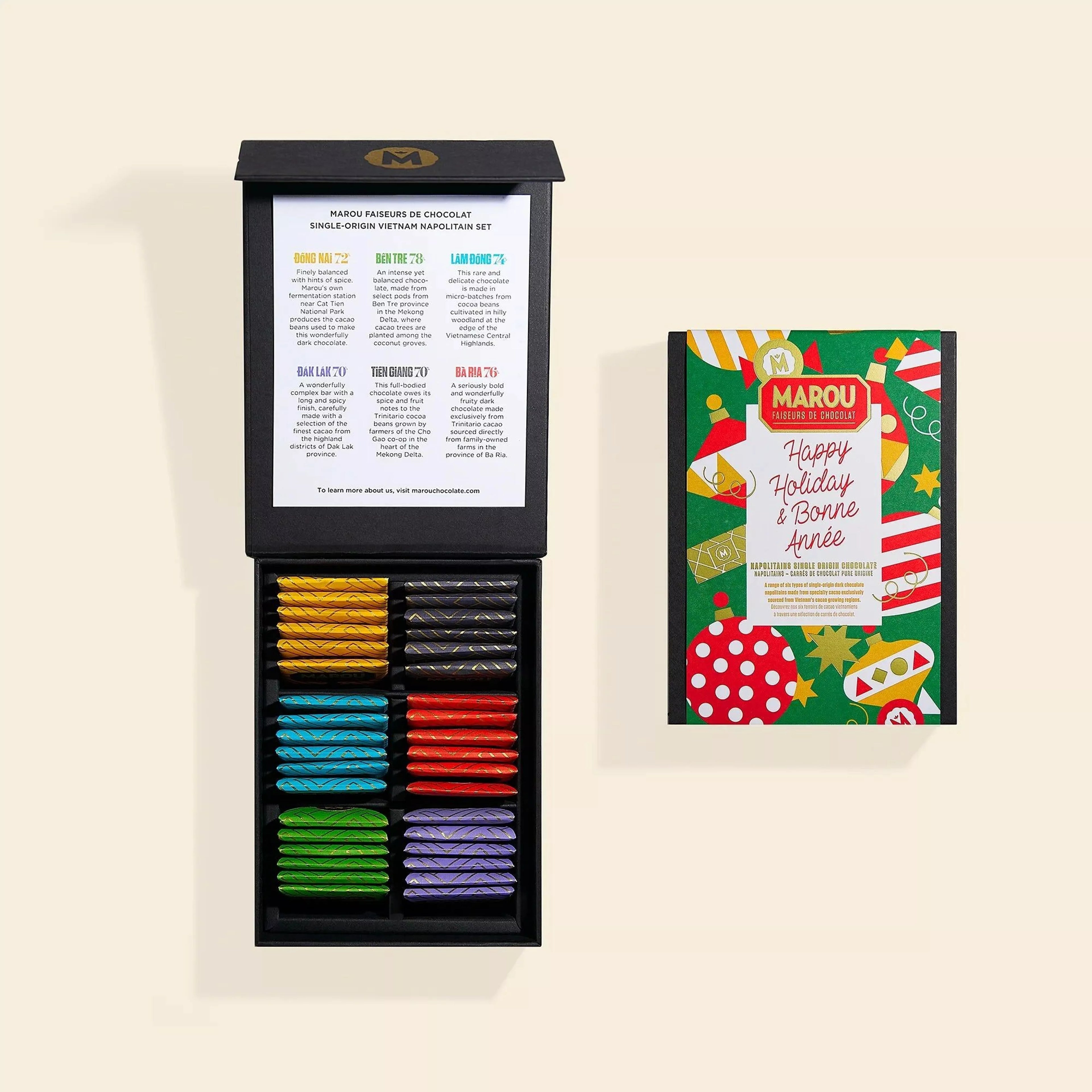 Coffret cadeau napolitain chocolat grand cru Vietnam – Édition Noël