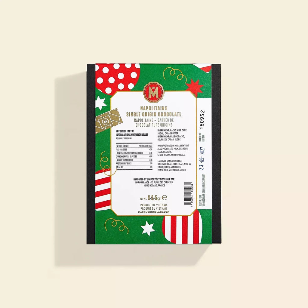Coffret cadeau napolitain chocolat grand cru Vietnam – Édition Noël