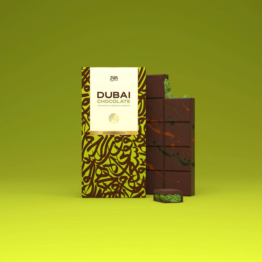 Tablette Dubaï chocolat au lait fourrée à la pistache