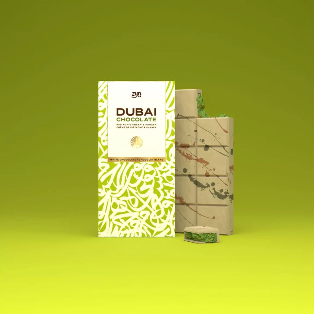 Tablette Dubaï chocolat blanc fourrée à la pistache