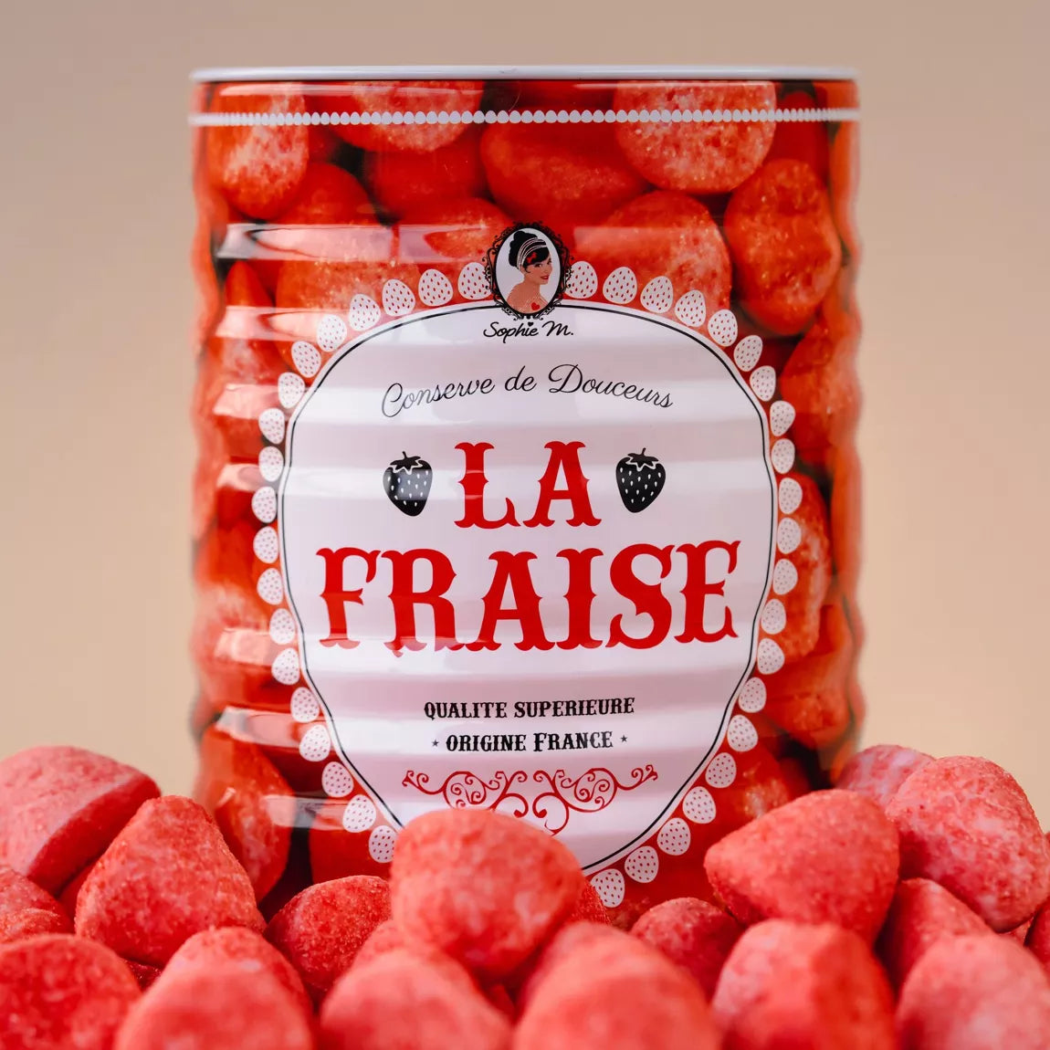 Conserve de douceurs fraises