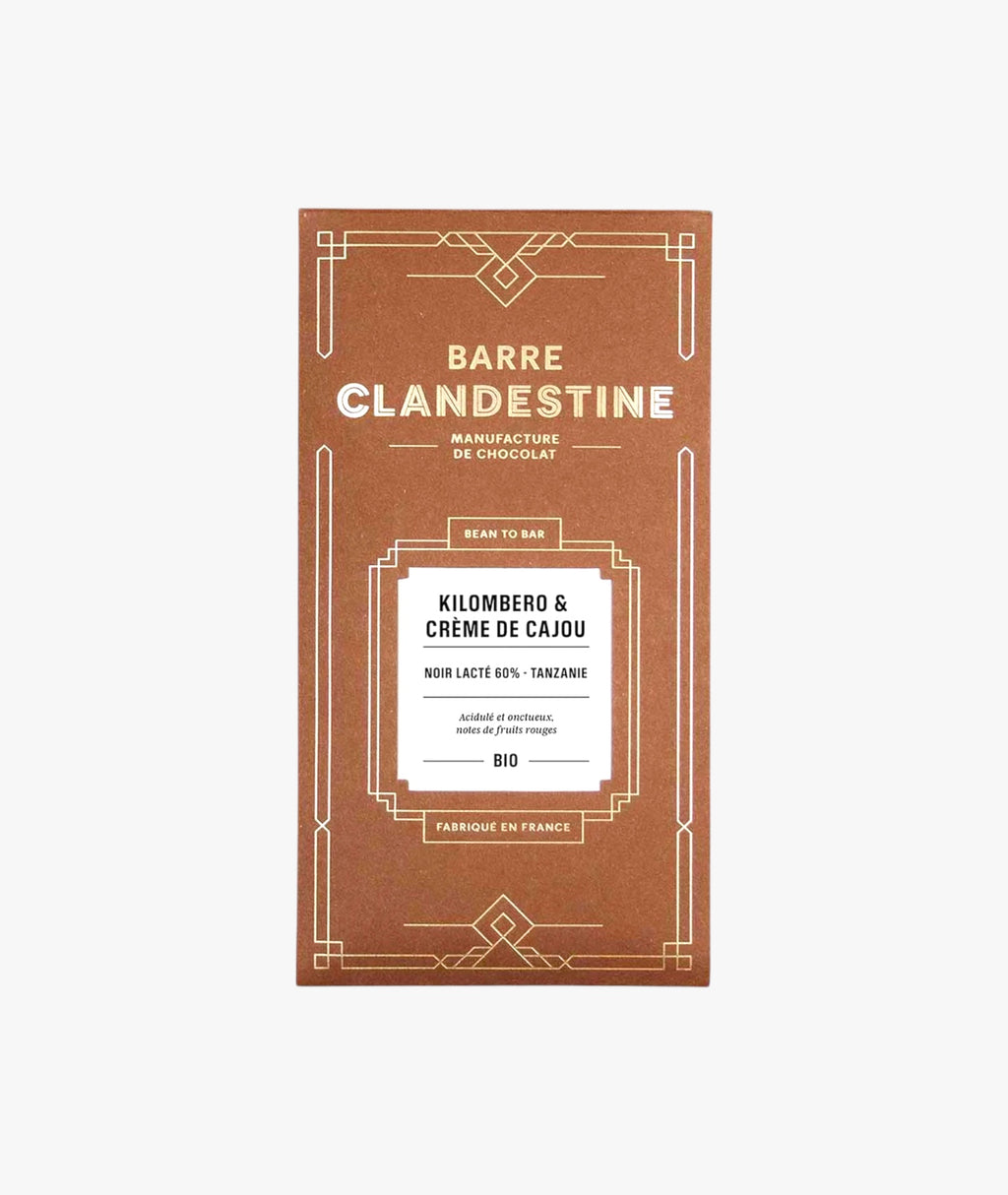 Tablette de chocolat noir 60% Tanzanie crème cajou - bean to bar