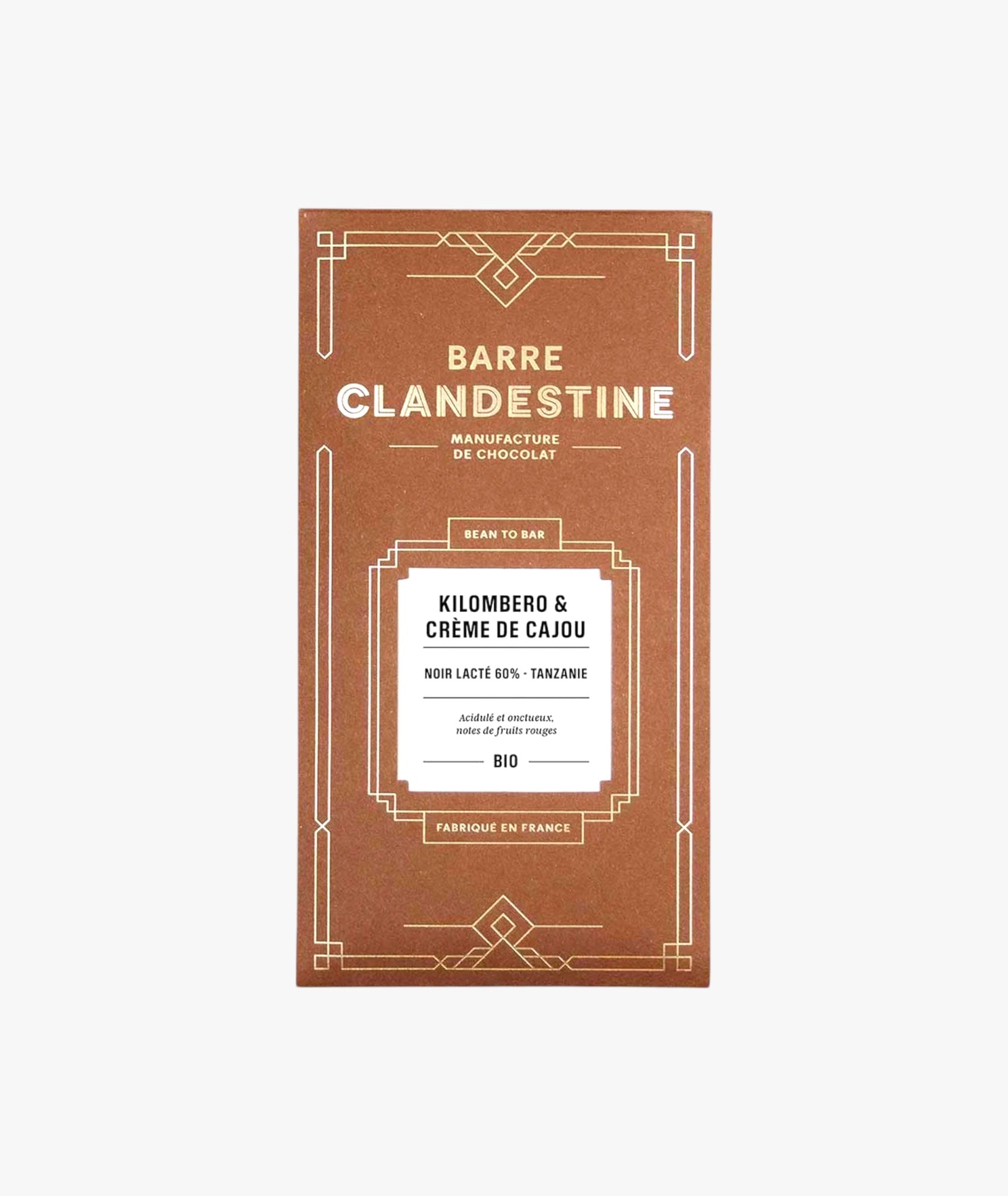 Tablette de chocolat noir 60% Tanzanie crème cajou - bean to bar