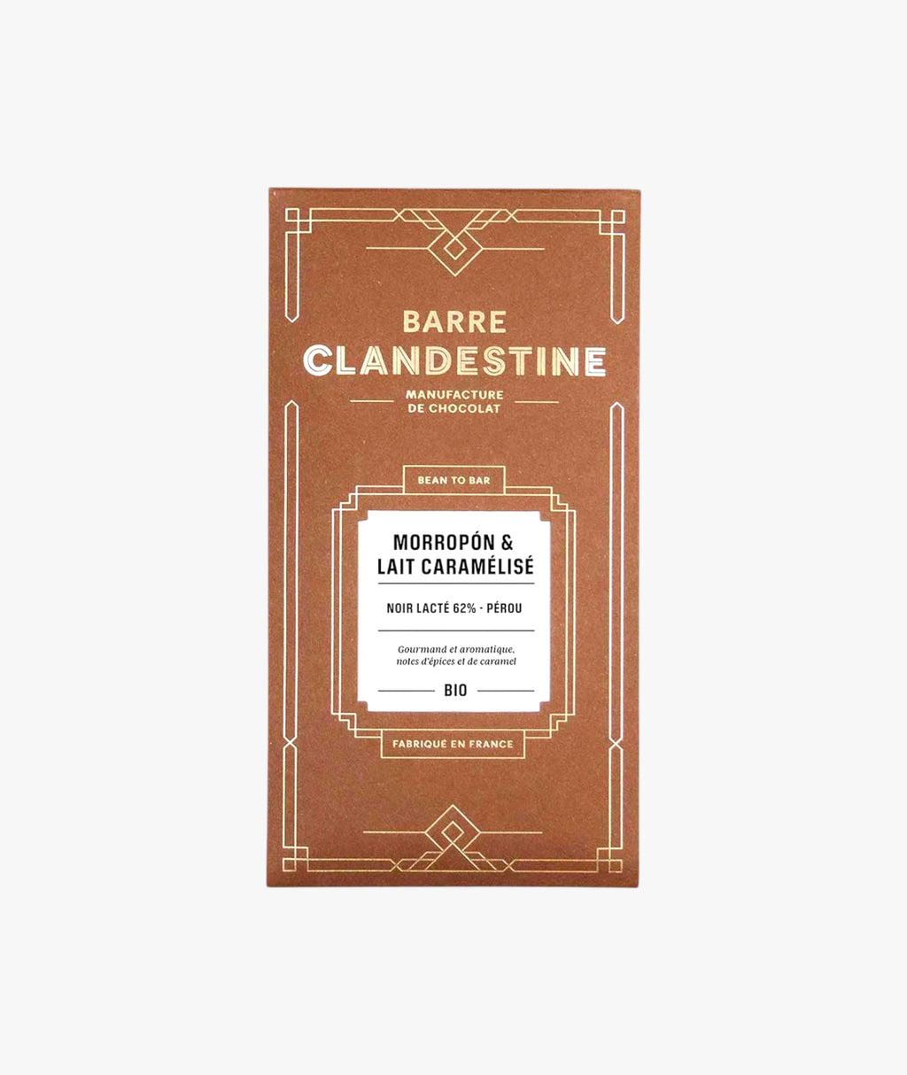 Tablette de chocolat noir 62% Pérou au lait caramélisé - bean to bar