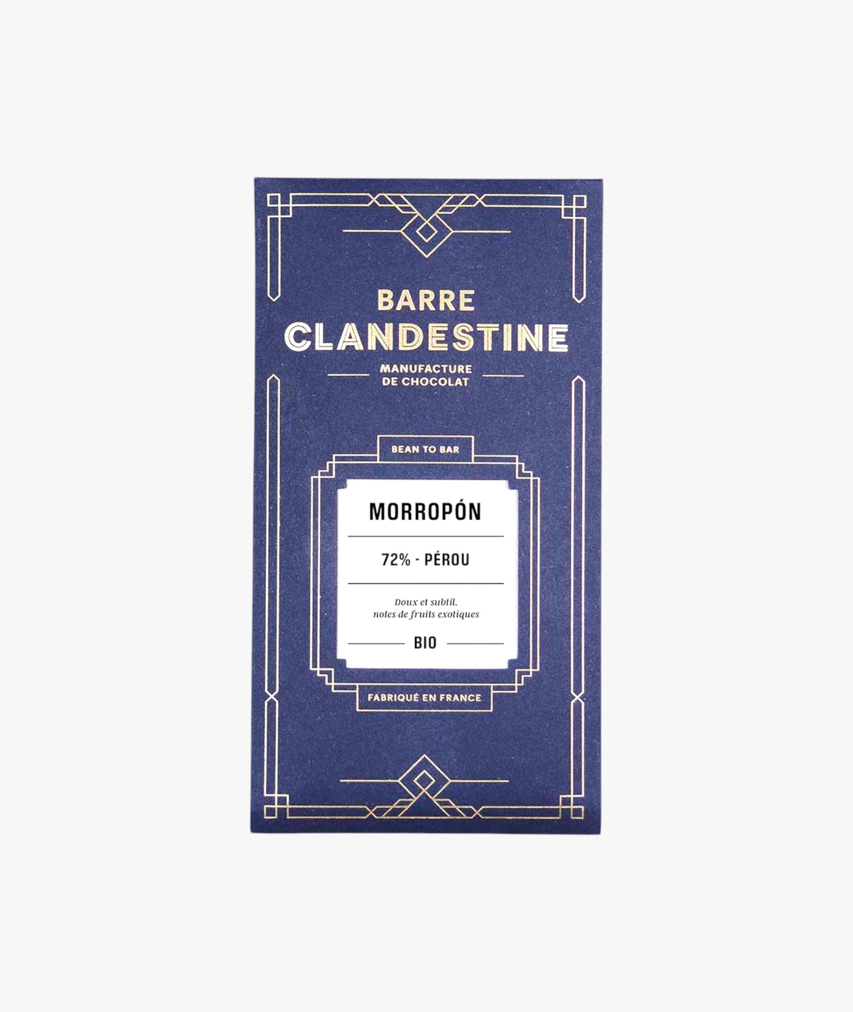 Tablette de chocolat noir 72% Morropón Pérou - bean to bar