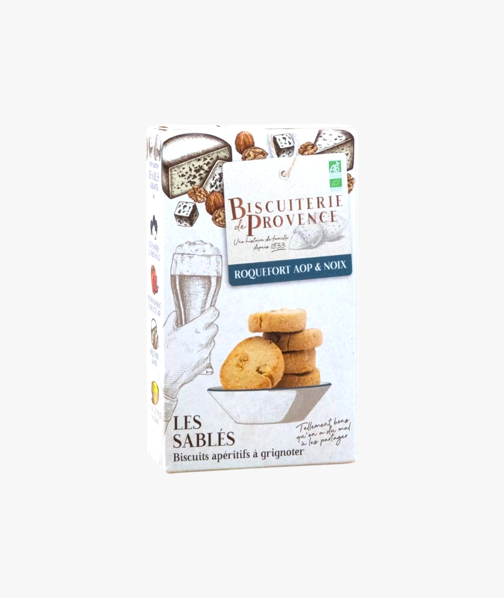 Sablés apéritif roquefort AOP et noix