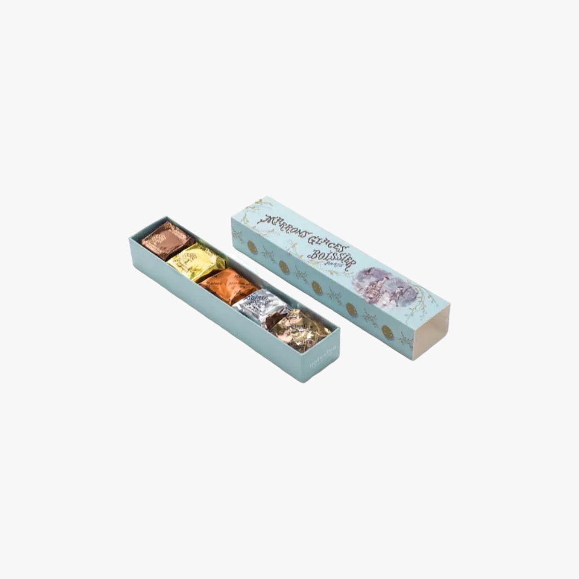 Réglette de 5 marrons glacés assortis