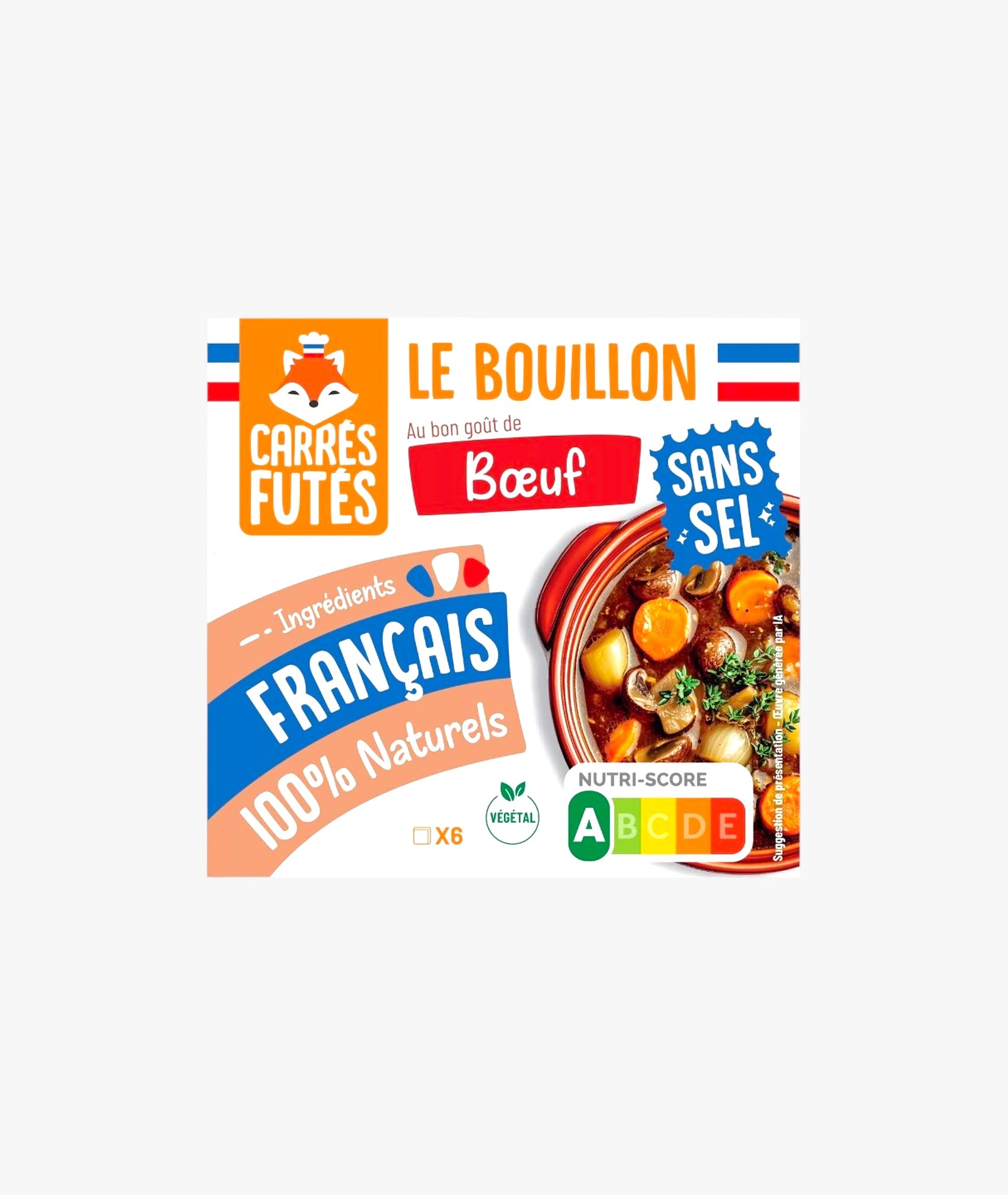 Le bouillon au bon goût de bœuf sans sel