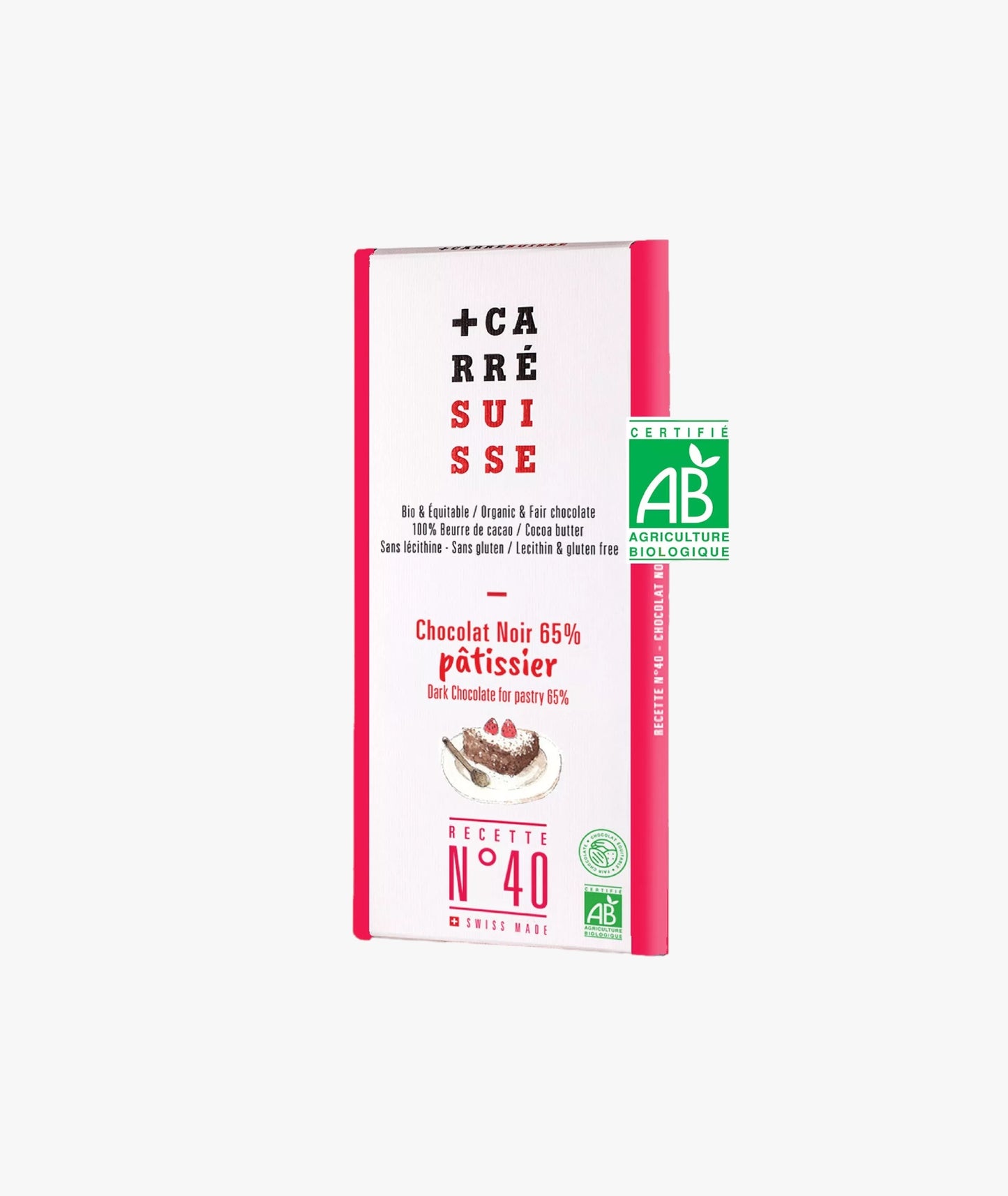 Tablette de chocolat noir 65% pâtissier bio et équitable