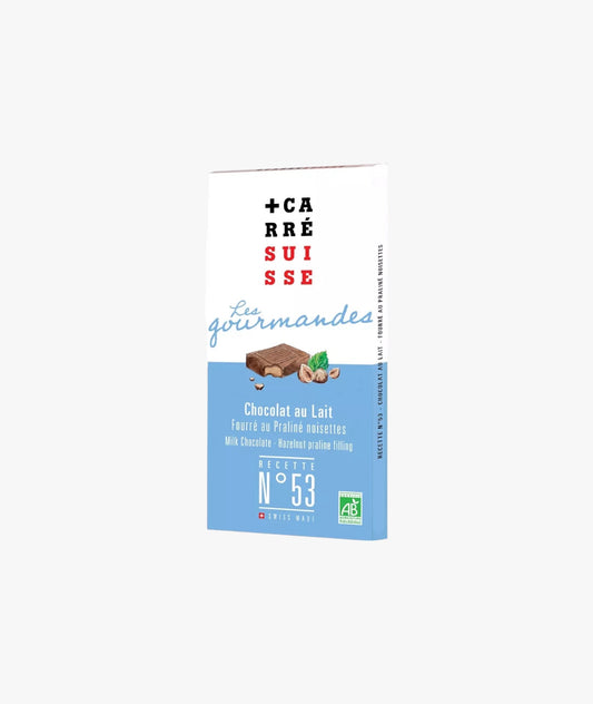 Tablette chocolat au lait fourrée au praliné noisettes