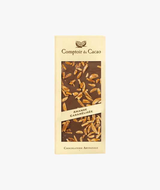 Tablette chocolat lait au amandes caramélisées