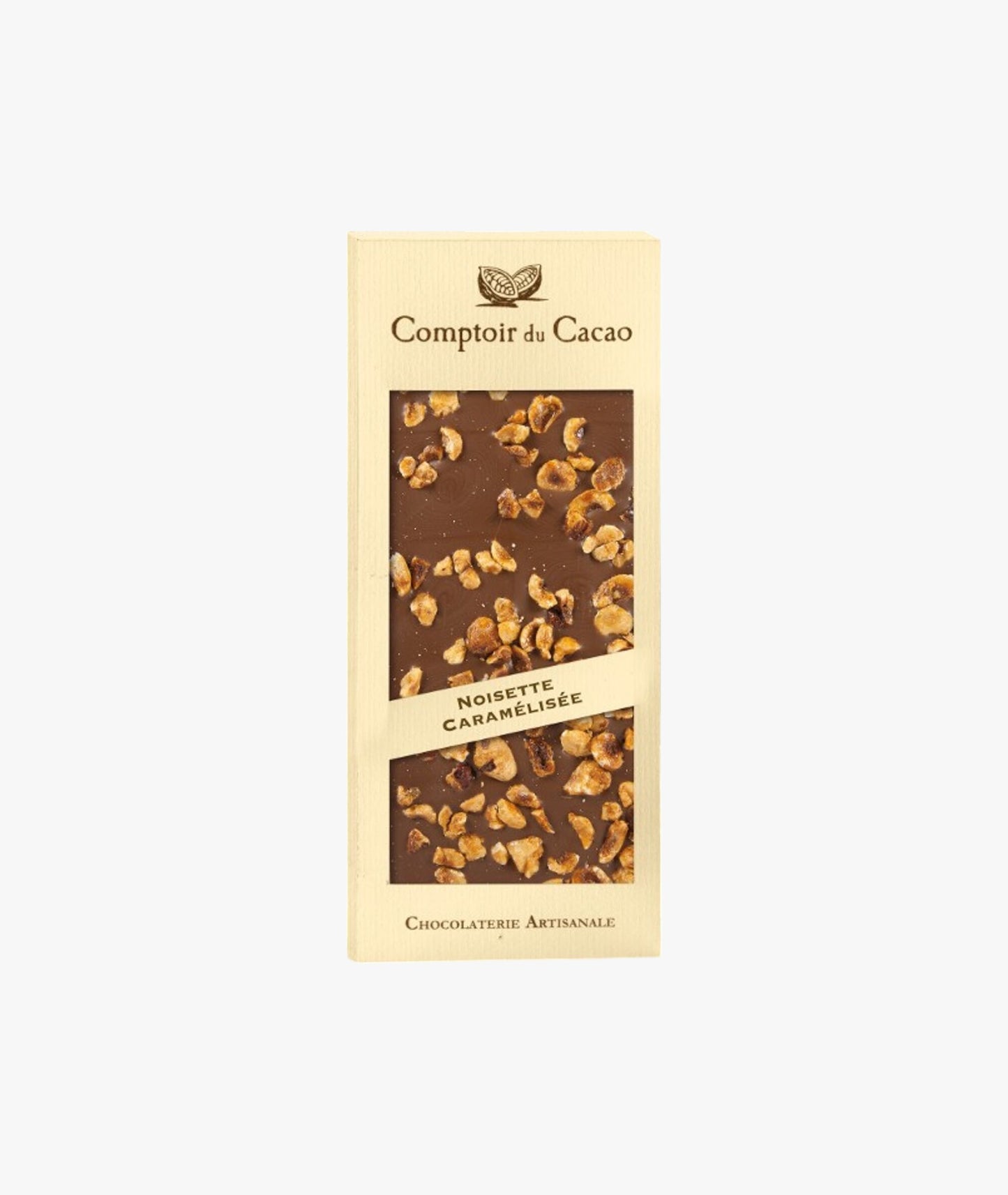 Tablette chocolat lait noisettes caramélisées