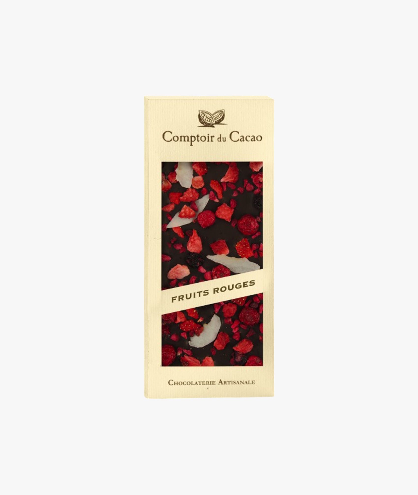 Tablette gourmande chocolat noir fruits rouges coco