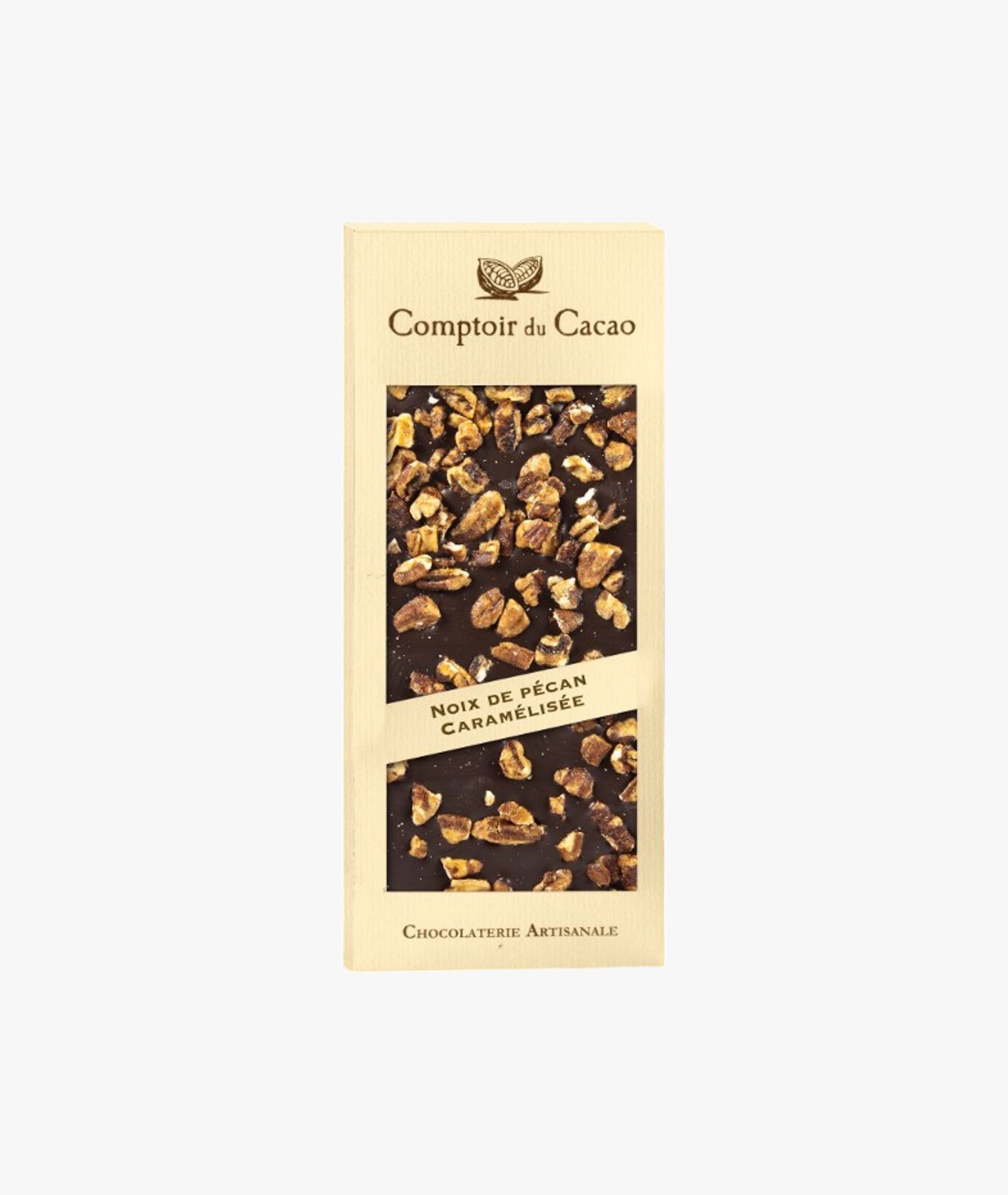 Tablette chocolat noir noix de pécan caramélisées