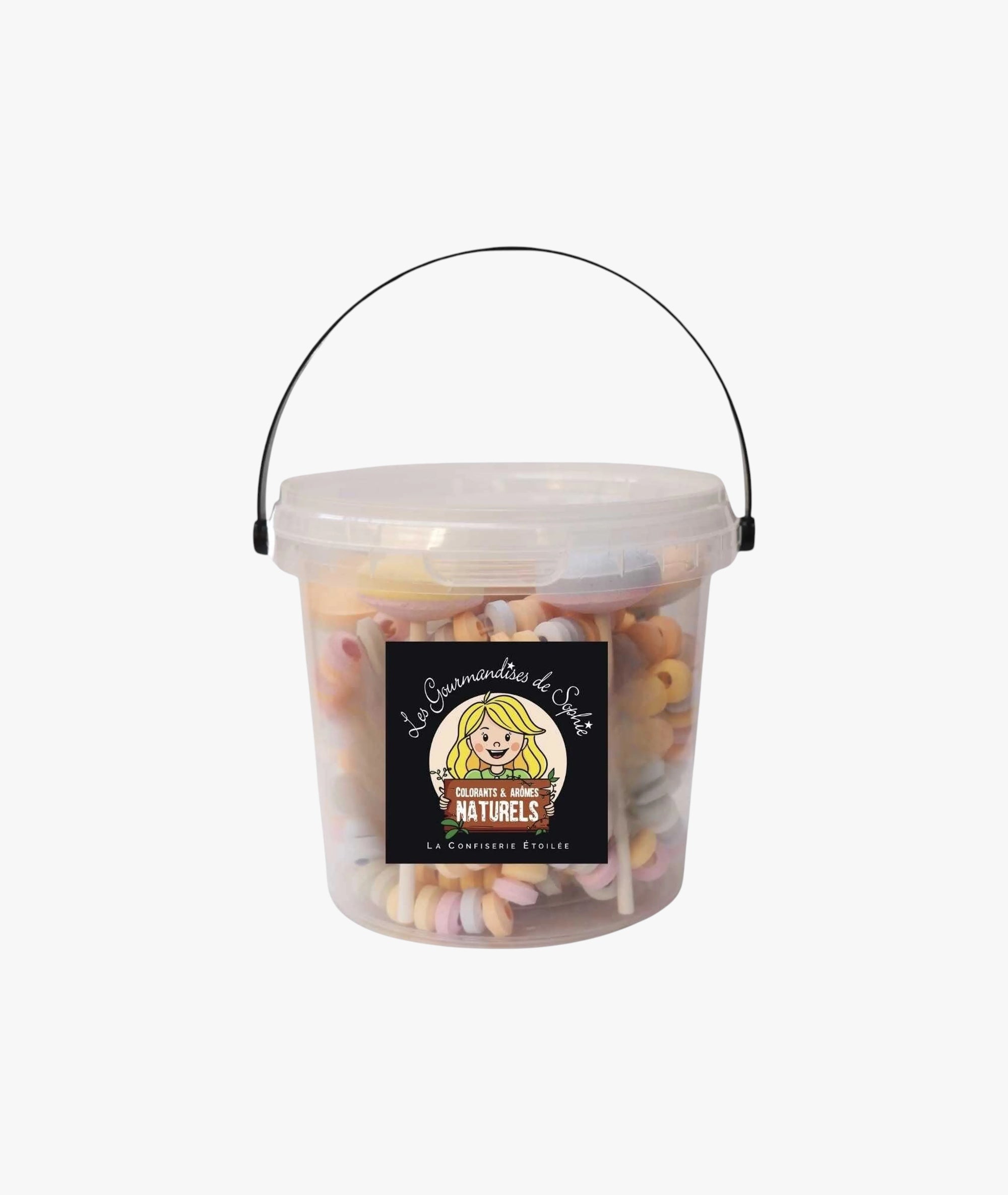 Seau colliers et sucettes dextrose
