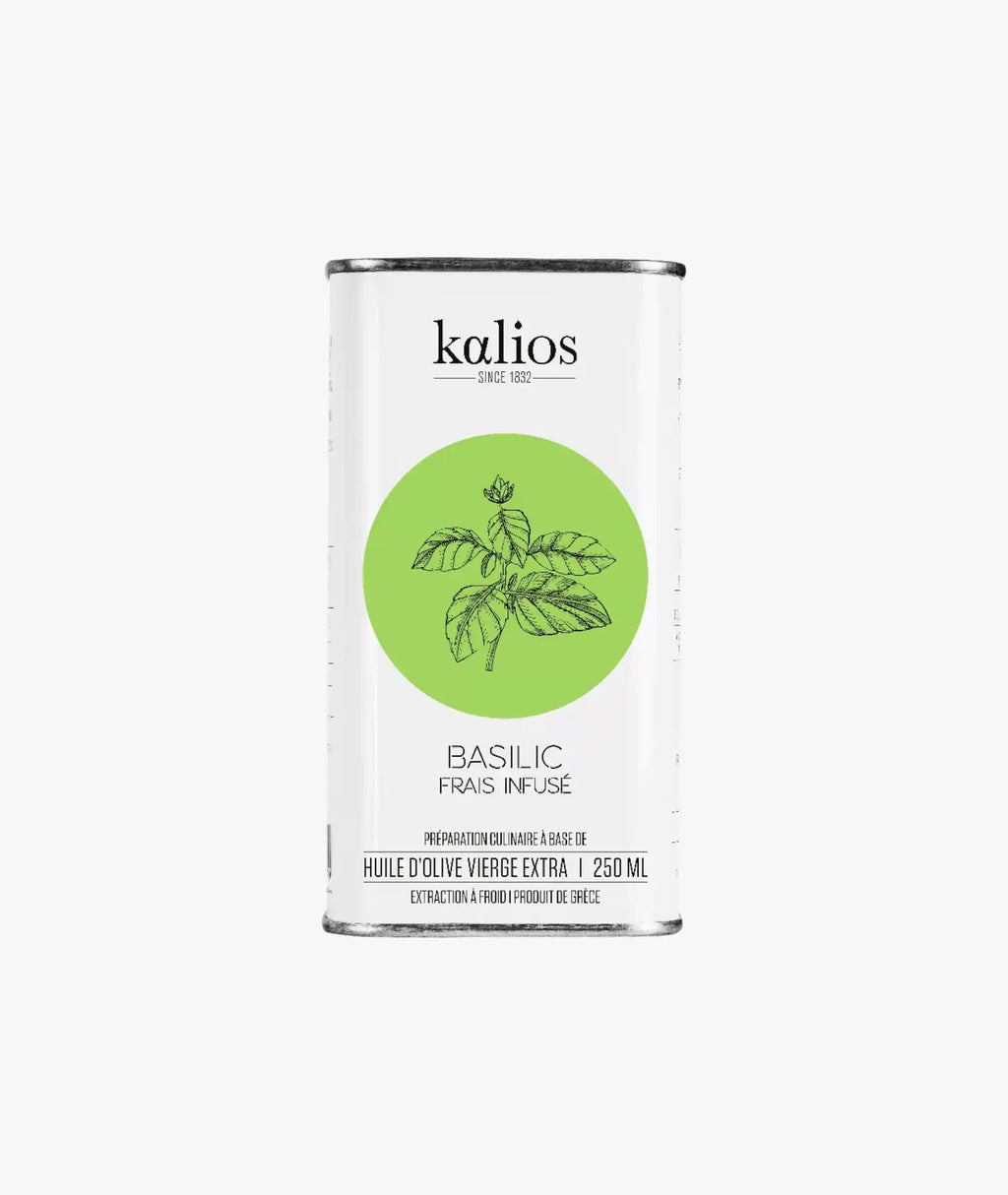Huile d'olive vierge extra infusée au basilic