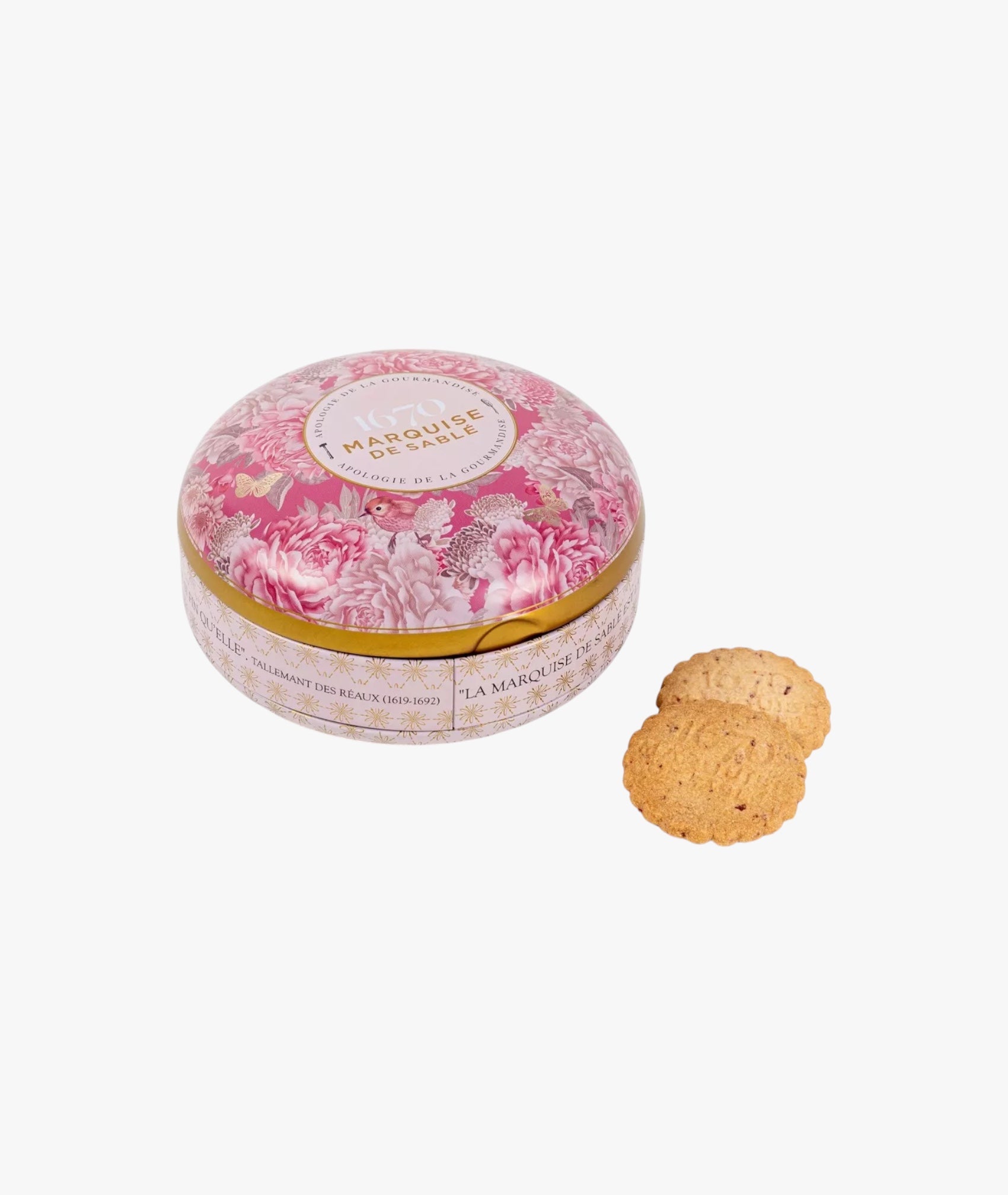 Biscuits sablés pépites d'abricot - boite métal ronde Écrin trésor