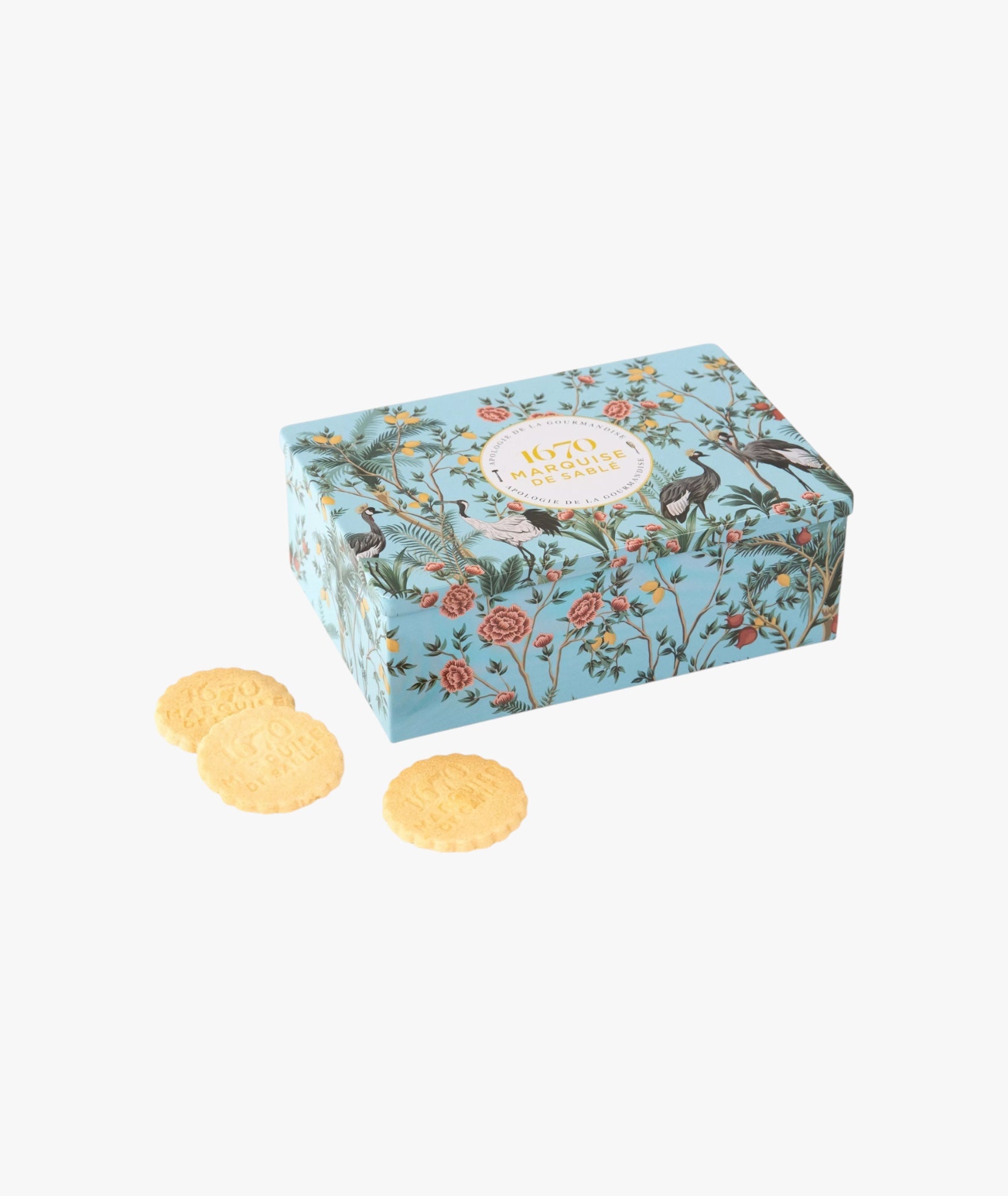 Biscuits sablés assortiment sablés nature, tout chocolat et pépites de citron - boite métal Invitation au voyage